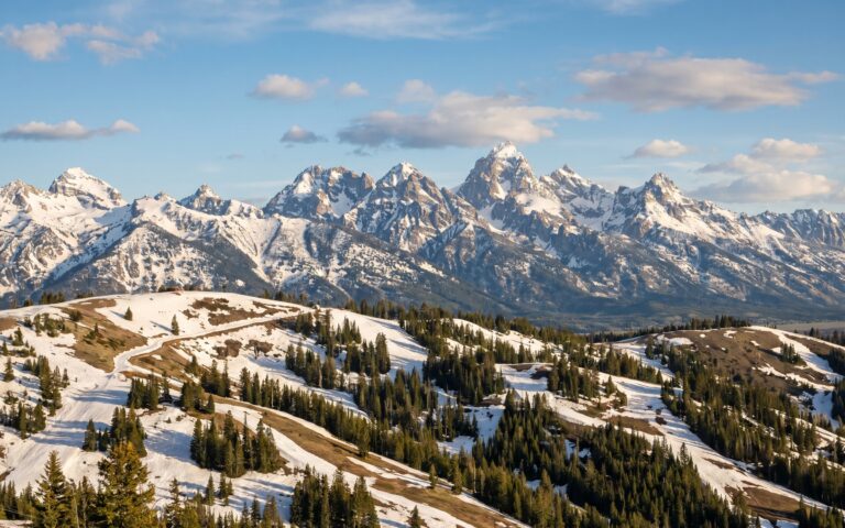 Grand Targhee spring ski terrain and Teton mountain views