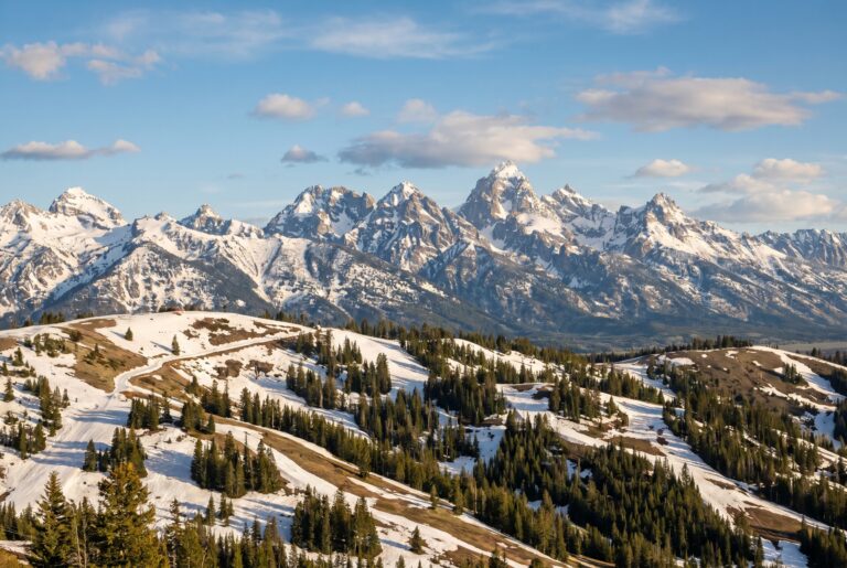 Grand Targhee spring ski terrain and Teton mountain views